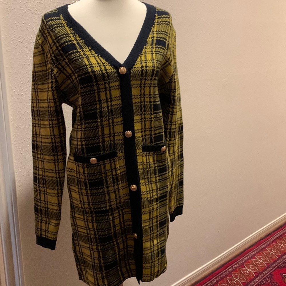 “Clueless” style yellow sweater dress. NWT